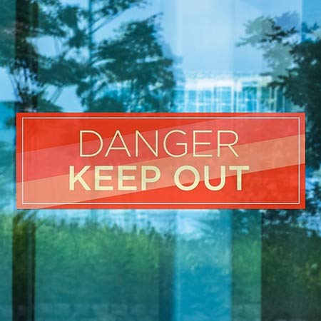 CGSignLab | Опасност Чувајте Надвор-Модерна Дијагонала Држење На Прозорецот | 36 x12
