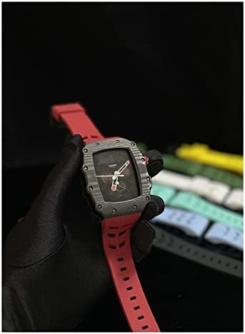 Еомоик Футрола Од Јаглеродни Влакна за Apple Watch 44 45mm Гумен Ремен Метален Капак Комплет За Луксузна Модификација Рамка Рамка