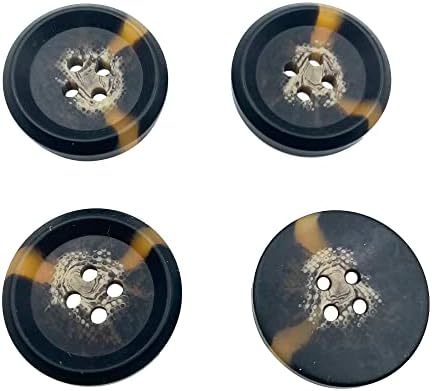 20 парчиња црни големи копчиња -1 инчи 25мм копчиња со смола сортумола за занаетчиски занаети за шиење на DIY