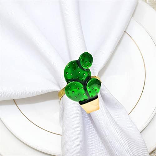 Lmmddp 10 парчиња/ салфетка прстен лето зелена кактус салфетка тока босаи легура на салфетка прстени за салфетка прстени за свадби