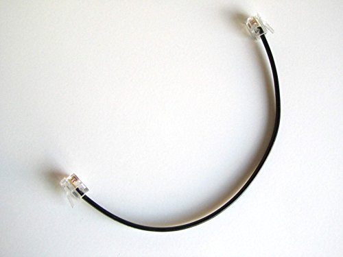 8 инчи Црн Примакс Телефонски печ -кабел, приклучоци RJ11, 4 кабел за продолжување на телефонската линија за проводник