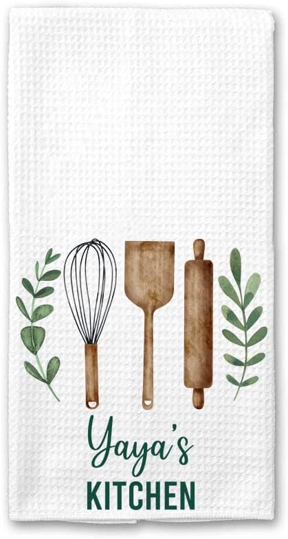 Dianddesigngift Yaya's Kitchen's Prine - чај пешкир за кујнски украси - кујна мека и апсорбирана кујна чај - пешкир за кујна - кујнски