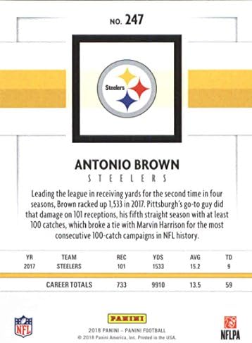 2018 Panini NFL Football 247 Антонио Браун Питсбург Стилерс Официјална трговска картичка