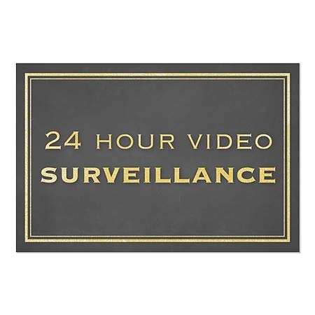 CGSignLab | 24 -часовен видео надзор -Класично злато Влечење на прозорецот | 36 x24