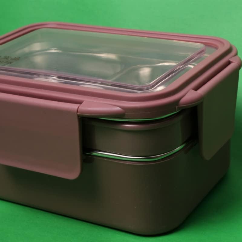 Пдџг изолирана кутија за ручек од нерѓосувачки челик 2-слојна кутија за ручек за свежо чување студентска канцеларија работник пренослива кутија