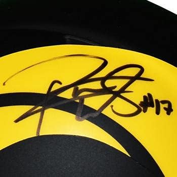 Роберт Вудс Автограм Лос Анџелес Рамс Мини Затемнување Шлем-Рака Потпишан &засилувач; Пса Автентицирани