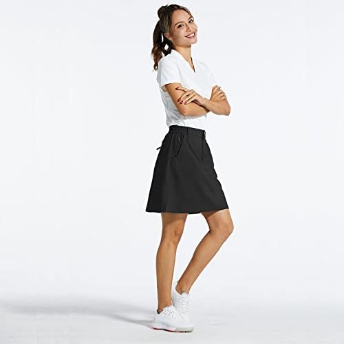 Baleafенски жени од 18 години Скартс здолништа Обична должина на коленото долги голф -голф со џебови Брзи суви здолништа лето
