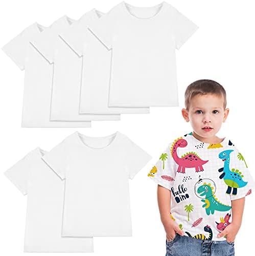 Сатиниорни 6 парчиња празни маици за сублимација бели полиестерски мали маици за бебе за бебе