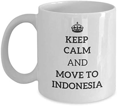Бидете Смирени И преселете Се Во Индонезија Чаша За Чај Патник Колега Пријател Подарок Земја Патување Кригла Присутни