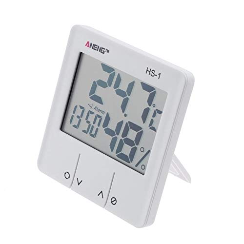 Јасез затворен LCD Електронски мерач на влажност на температурата Дигитален термометар Хигрометар Аларм за аларм
