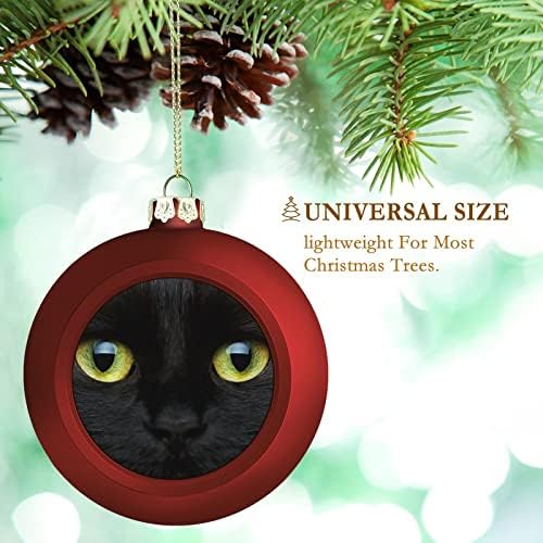 Црна мачка црна мачка Божиќна топка разнишана висечка украси за украси за забави од камин од дрво од дрво 2 парчиња 2 парчиња