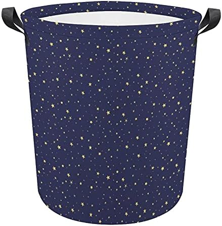 Кошница за перење FODUODUO Purple starsвезди алишта за перење со рачки што се преклопуваат валкана облека за складирање на облека