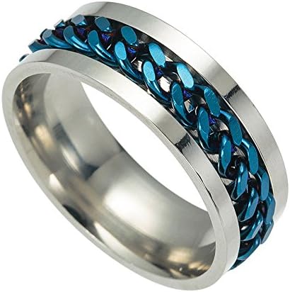 Прстени од не'рѓосувачки челик за мажи Свадба прстен класичен цврст полиран ладно едноставен обичен прстен за удобност