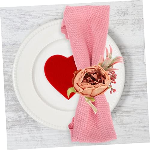 Zerodeko 2 парчиња украси за сервиси за цвеќиња на цвеќиња, држачи за боцки за ракот за ракчиња туширање роденденски прстени декор валентин ткиво свадба розова вештачк?