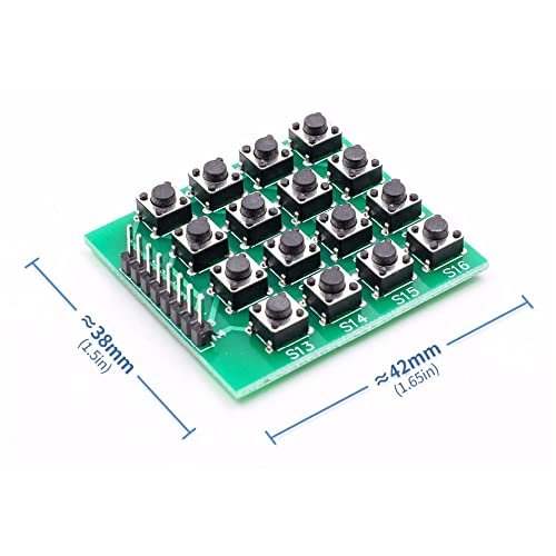 8pin 4x4 4 * 4 Матрикс 16 копчиња копче тастатура тастатура модул за леб од леб MCU погоден за комплет за Arduino DIY
