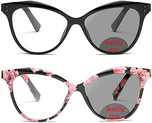 Mincl транзициски фотохроми бифокални очила за читање жени жени очила за сонце за сонце читатели мода 2 пакувања анти -очила и главоболка