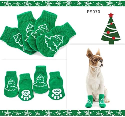 Popetpop 3 комплети кутре кутре кутре мачки кои не се лизгаат памучни чорапи со големина на Божиќна шема xl