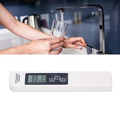 TDS метар дигитален тестер за вода, дигитален тест за тестирање на тестови за тестирање на TDS, преносен 3 во 1 висока точност EC