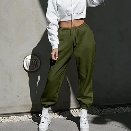 Orораса џемпери жени трендовски женски панталони еластични панталони за половината со 2 џебови панталони со џемпери