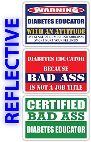 Сертифициран едукатор за дијабетес лош задник со налепници за став | Смешна окупација Идеја за подарок за кариера во работата
