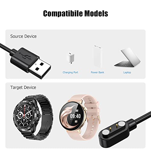 Компатибилен полнач за паметни часовници Podoeil, кабел за замена на кабел за кабел за магнетно USB, компатибилен за i32 1,32 Smart Watch/I39H