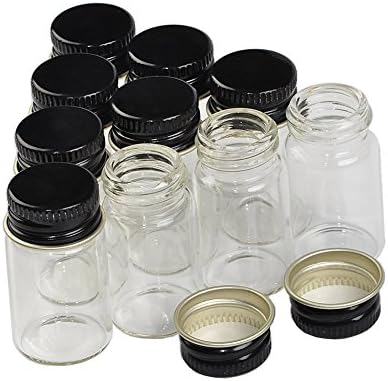10мл стаклени тегли шишиња со алуминиумско капаче црни течни шишиња празни занаети шишиња тегли 100 единици