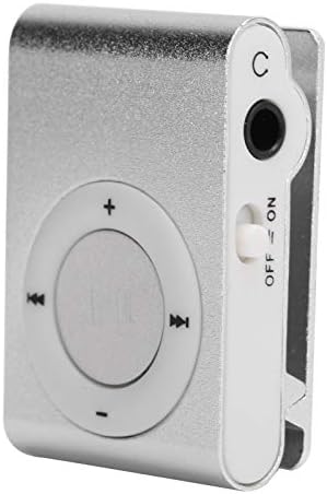 PLPLAAOO MP3 плеер, преносен дигитален музички медиумски плеер, Mini MP3 BackClip Player со слушалки и USB кабел за одење светло