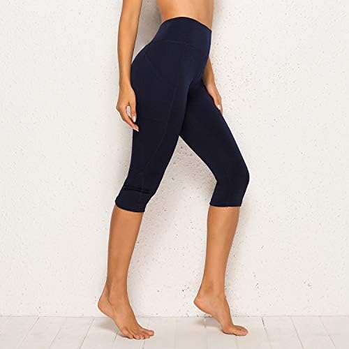 Fittoo женски јога каприс хеланки џебови панталони за тренингот