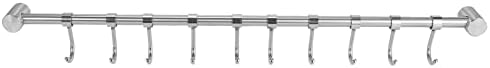 Jiowax кујнски железнички решетка wallид монтиран прибор за висечки решетки од не'рѓосувачки челик куки за кујнски алатки тенџере со