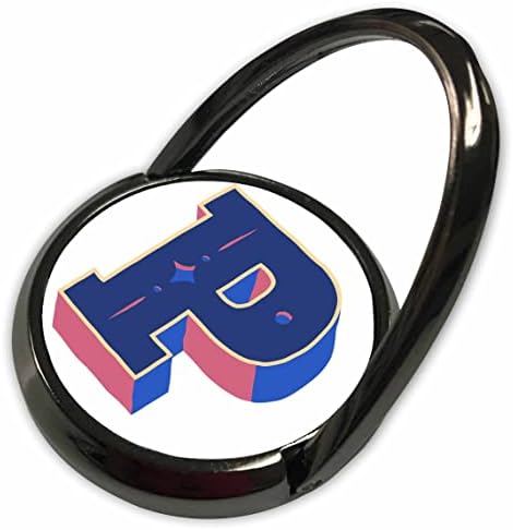 3drose Персонализирана почетна буква P 3D Blue - Телефонски прстени