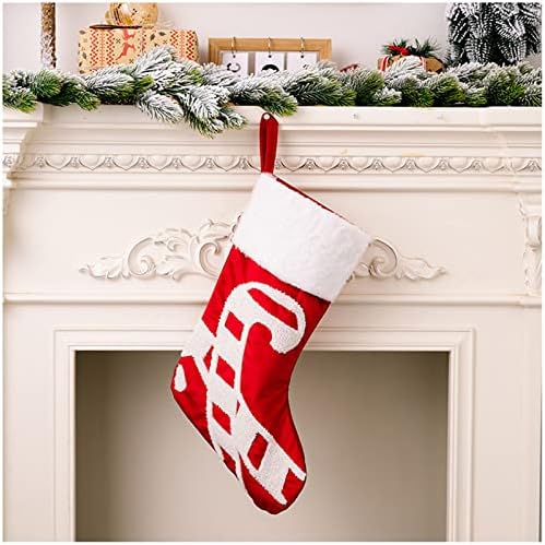 Чувајте ја црвената и белата патерица Божиќно порибување меки кафини манжетни со кадифени божиќни украси за семејни празници Божиќни забави украси
