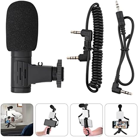 Mobestech Кондензатор микрофон додатоци за камера камера Телефон микрофон камера микрофон Надворешен видео микрофон Телефон микрофон