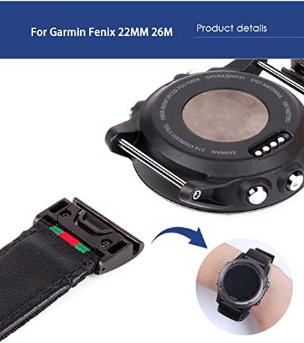 Fulnes Брзо ослободување на најлонските Cowhide Watchbands за Garmin Fenix ​​7x 7 6 6x Pro GPS 5 5x 3HR спуштање MK1 MK2 лента 22 26мм лента