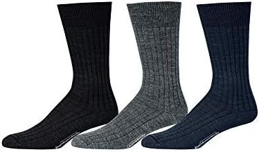 Чорапи Мерино Волна Чорапи За Фустан Од Средно Теле За Мажи, Ребрести Чорапи За Фустани