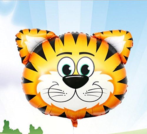 Елоапски 6 парчиња со голема големина џунгла за балони за животински глави за деца подароци и слатки животни од сафари Тема за роденденски