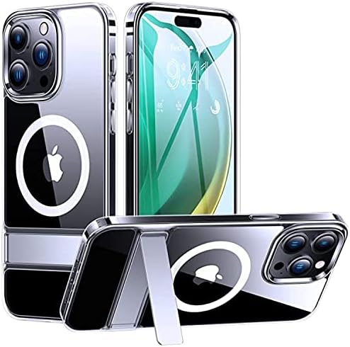 Марсридер 2 Во 1 Магнетски Јасен iPhone 14 Pro Max Телефон Случај Со Kickstand [Број 1 Силни Магнети] [Никогаш Жолто] Тенок Фит iPhone 14