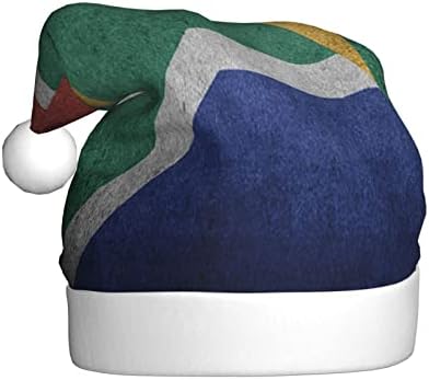 Ретро Јужна Африка Знаме Смешни Возрасни Кадифен Дедо Мраз Шапка Божиќ Шапка за Жени &засилувач; Мажите Божиќ Празник Шапка
