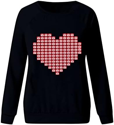 Денот на Вљубените На жените Љубов Печатени Дуксери Обична Лажичка Пуловер На Вратот Модни Маици Со Долги Ракави