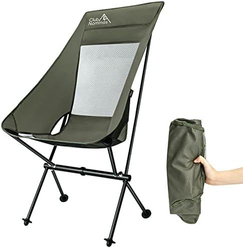 Клуб Номмас кампување столици со овластена ткаенина Кордура - Високиот грб | Лесни столчиња за преклопување, компактни столчиња на отворено