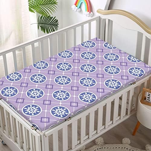 Виолетова тематска вградена креветче за креветчиња, стандарден сад за креветчиња, ултра мек материјал-бебешки креветчиња за девојче