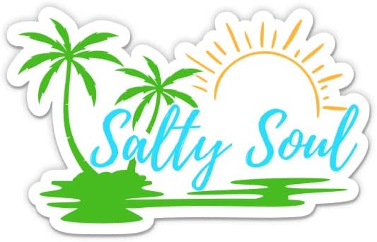 Налепница со солена душа - налепница за лаптоп 3 - водоотпорен винил за автомобил, телефон, шише со вода - тропски плажа океански