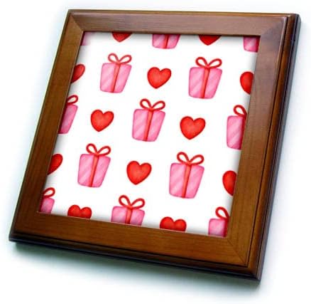 3дроза Слатки Розови И Црвени Подароци И Срца Шема - Врамени Плочки