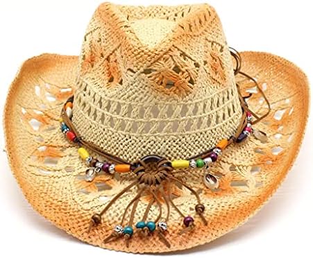 Uhуху Бохо Западен каубојски капа жени мажи мажи Сонце слама капа Исече капа за риболов капа за риболов
