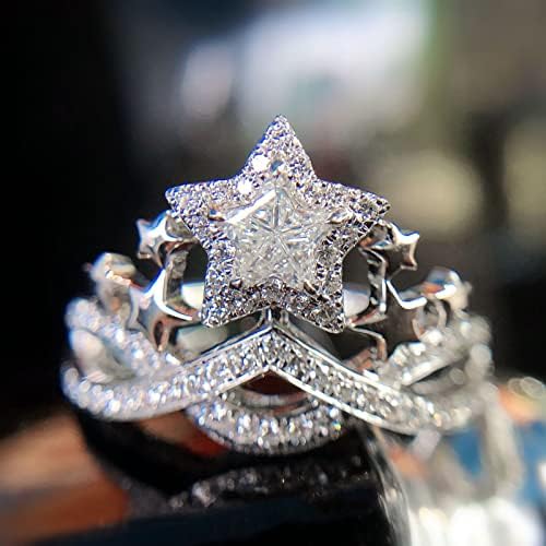 Womenенски прстен моден прилагоден лесен луксуз симулиран дијамантски прстен за жени креативен стабилен ангажман прстен за накит