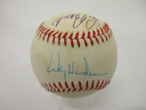 Рики Хендерсон Лу Брок го потпиша официјалниот американски лига Бејзбол ЈСА КОА - Автограмирани бејзбол