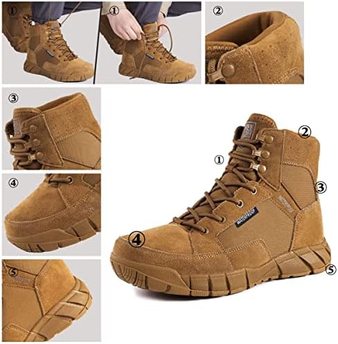 Бесплатни војници водоотпорни пешачки чизми чизми за мажи тактички чизми 6 инчи лесни воени чизми дишеат пустински чизми
