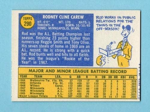 1970 Топпс 290 Род Карв Минесота Близнаци Бејзбол картичка EX/MT O/C - Плабни бејзбол картички