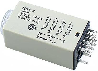 WTUKMO H3Y-4 0-3M напојување на времето за одложување на времето за одложување DPDT 14PINS H3Y-4 DC12V DC24V AC110V AC220V