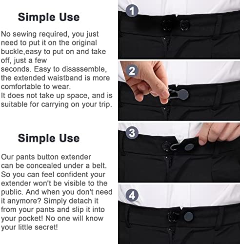 22 парчиња продолжение на копчето за панталони, одвојливи панталони за половината на половината Флексибилни прилагодливи додатоци на половината