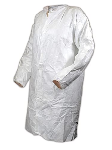 Magid CC1111L Econowear Tyvek лабораториски палто за еднократна употреба, голем, бел